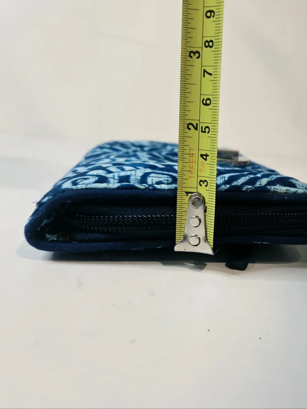 Vera Bradley Wallet Quilted Turn Lock Cuban Tiles Blue Teal New - Picture 7 of 7